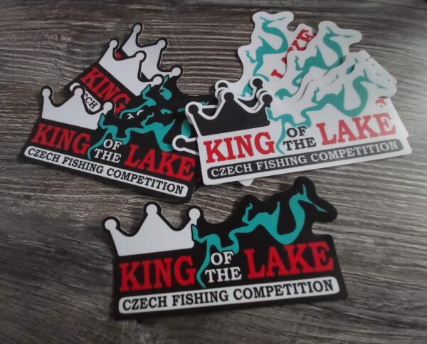 Samolepka King of the Lake - bílá / černá